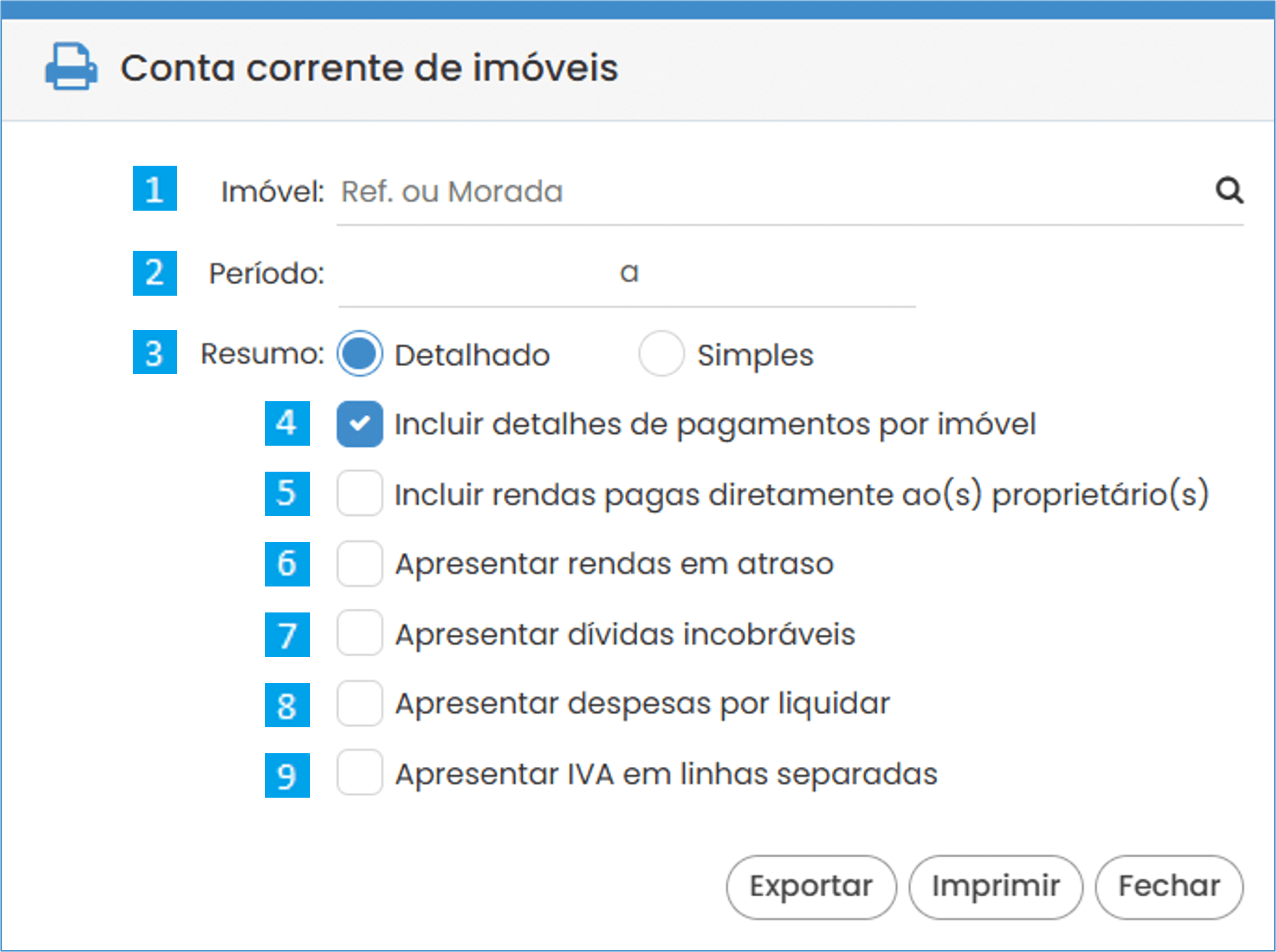 Gesar - Conta corrente de imóvel por imóvel