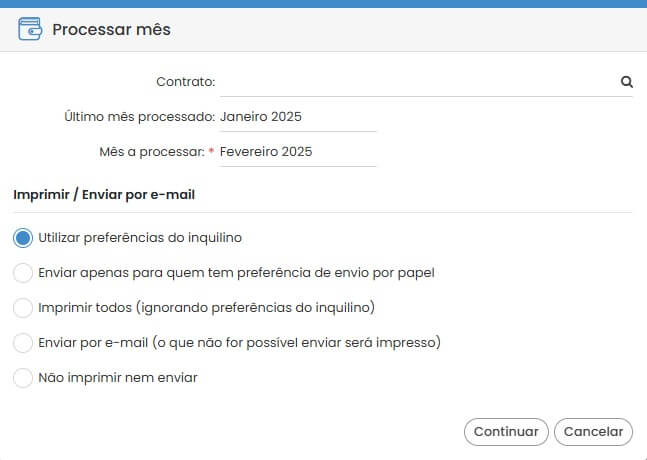 Relatórios dedicados aos inquilinos Gesar