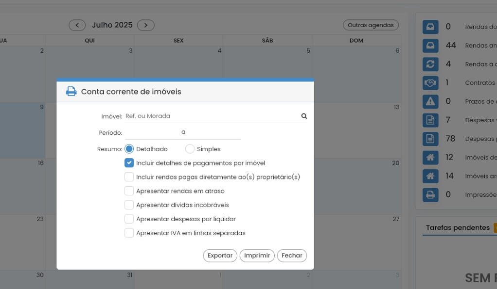 relatorio conta corrente
